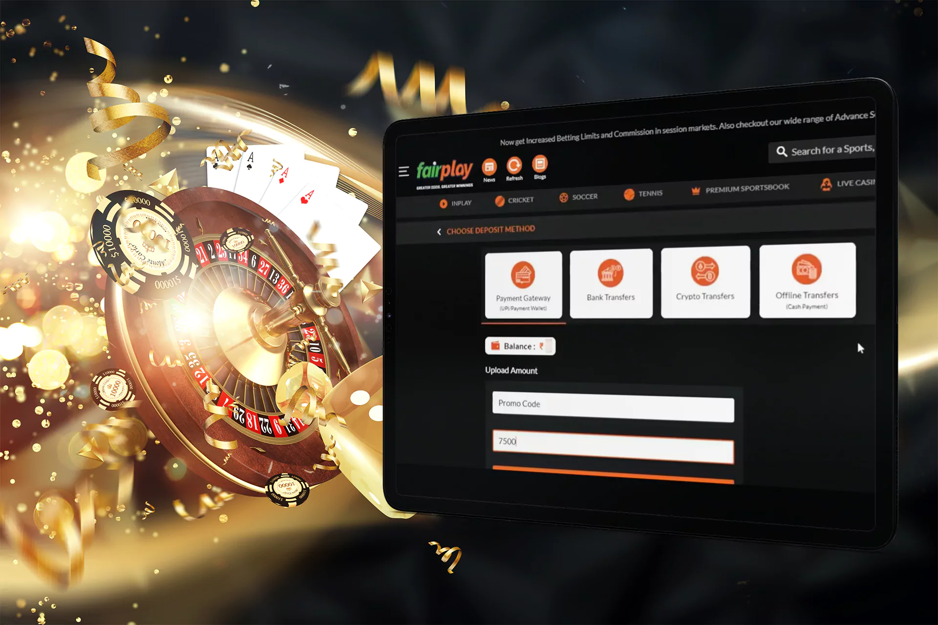 Top up your account to start playing.
