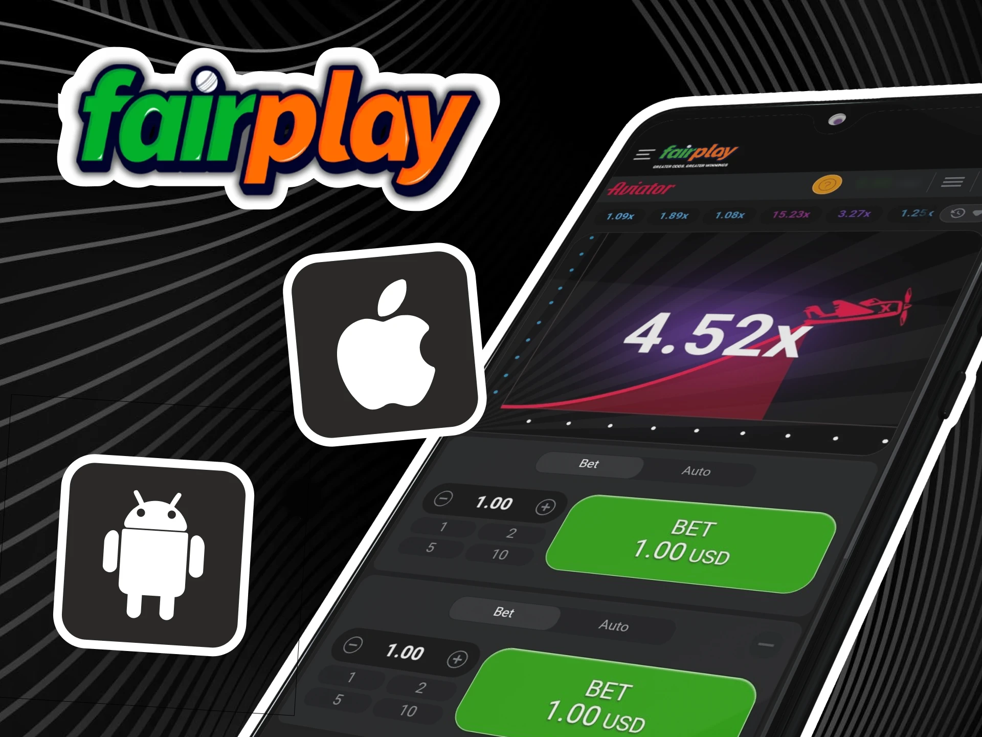 Download the Fairplay mobile app to play Aviator.