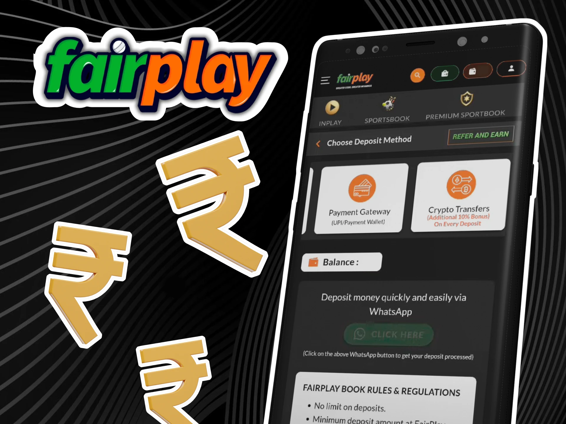 Find out how to make a deposit on the Fairplay app.