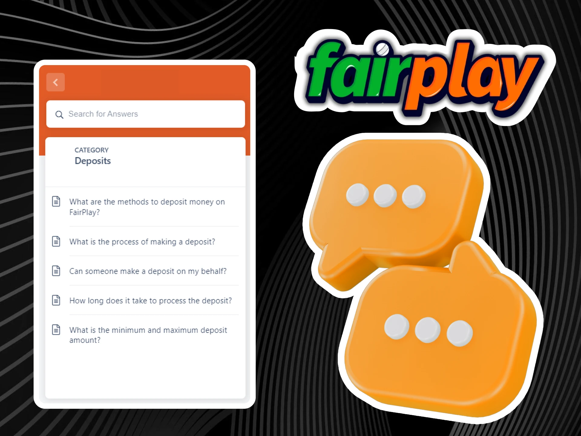 Support for resolving Fairplay deposit issues.