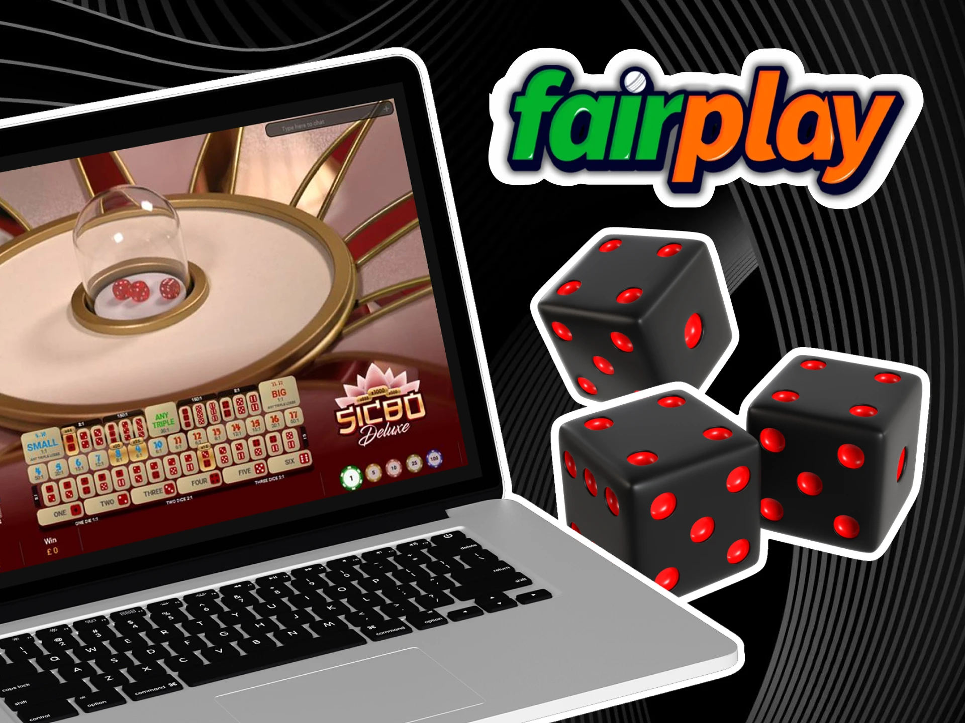 Fairplay offers to play the live casino game Sic Bo Deluxe