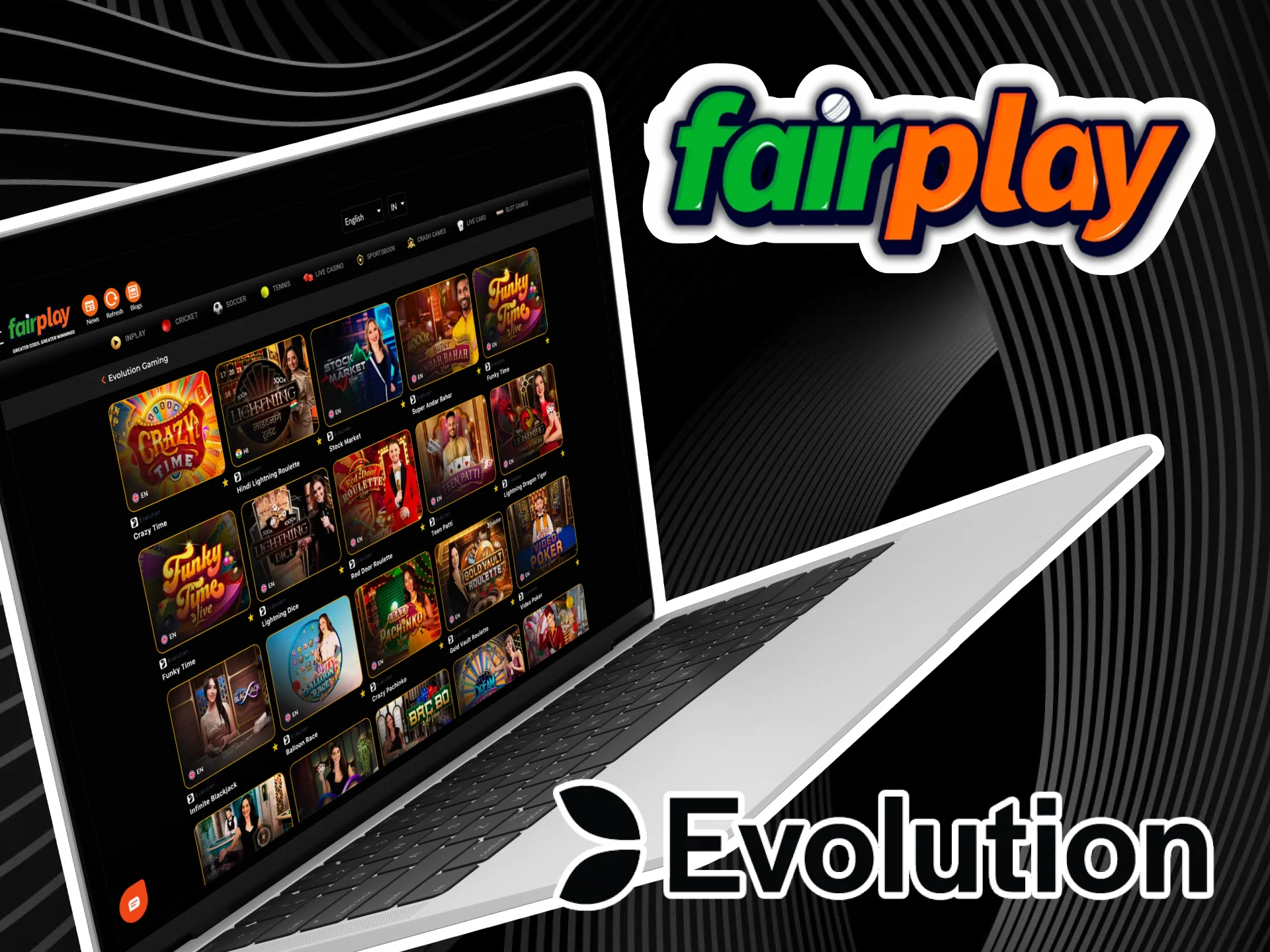 Choose games from Evolution Gaming when you play at Fairplay Live Casino.