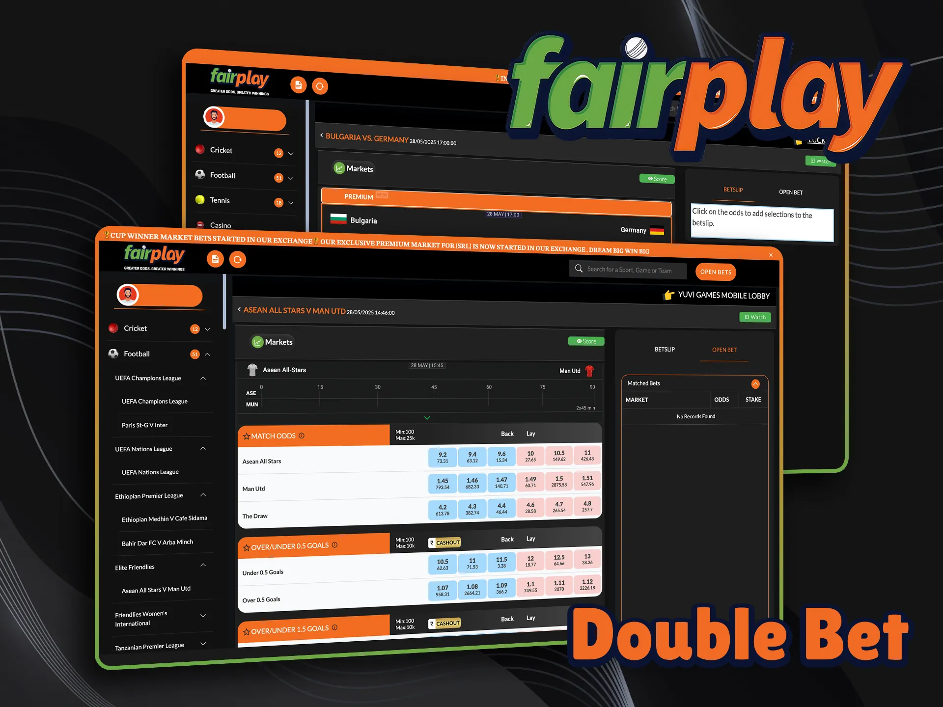 Double bets can be placed at Fairplay.
