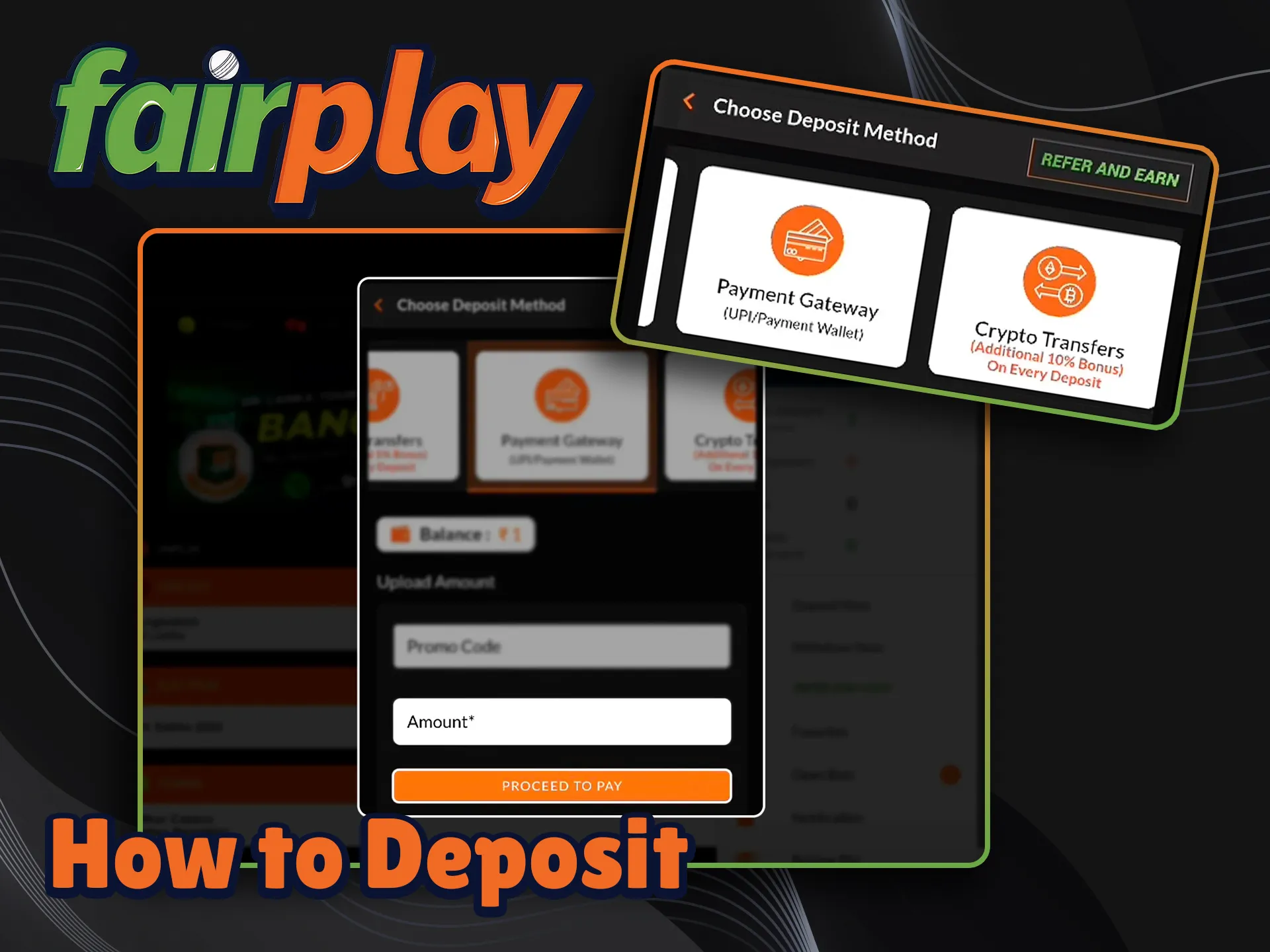 Learn how to deposit to your Fairplay account.