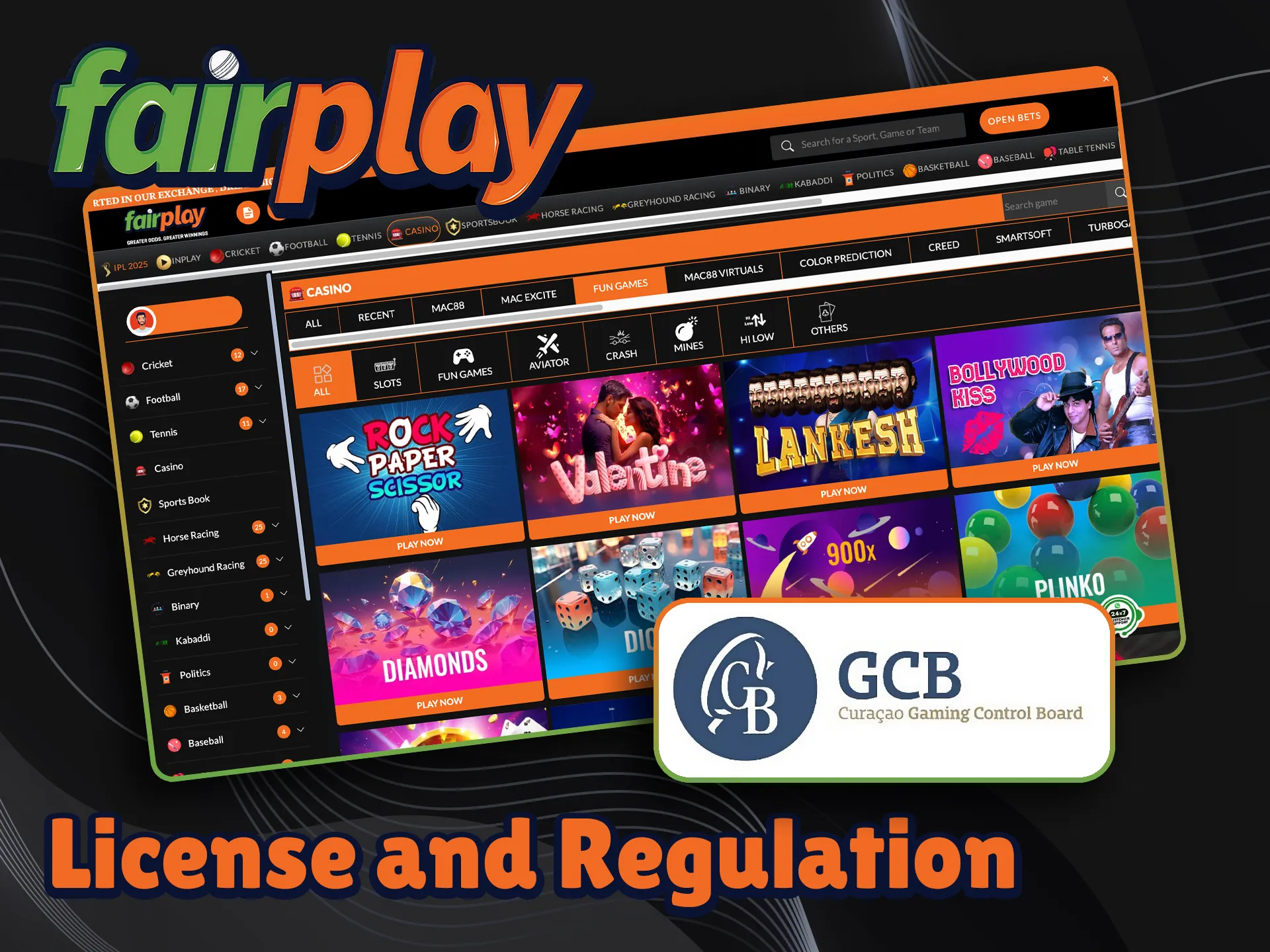 Fairplay is licensed by the Gambling Commission of Curacao.