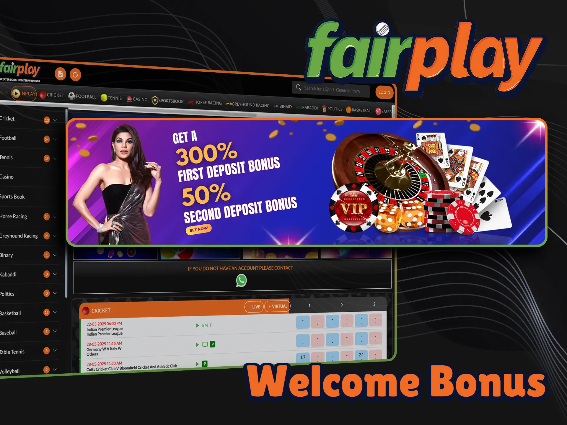 Get a welcome bonus at Fairplay.
